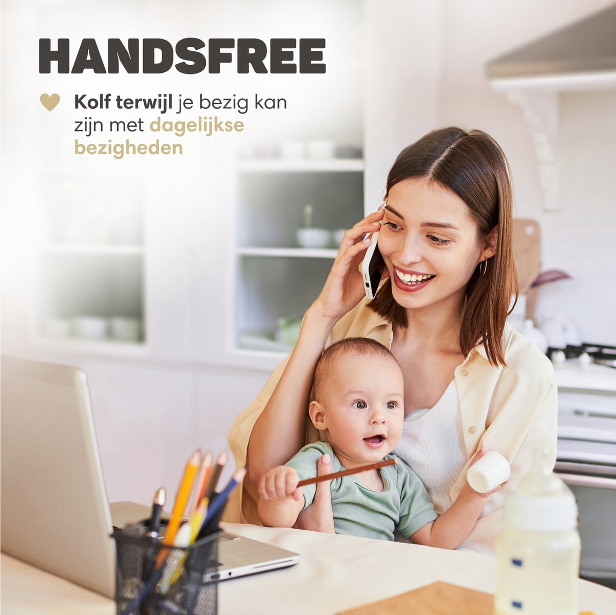 Vulpes Goods® BabyCare - Elektrische Draadloze Borstkolf - Handsfree & Draagbaar – BPA-Vrij - Incl. 30 moedermelk bewaarzakjes, Borstvoeding informatie, Reistas & Borstschildverkleiners - PRO versie thumbnail 2