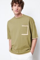 Trendyol TMNSS22TS0527 Volwassenen Mannen T-shirt Single pack - Khaki - L