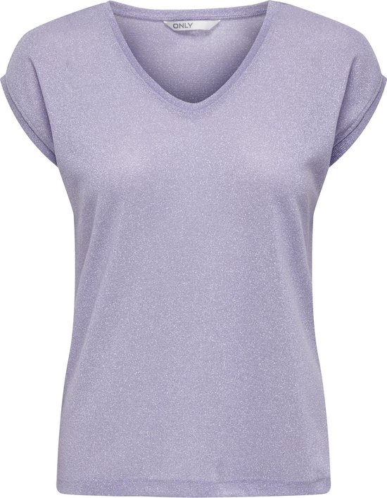 ONLY ONLSILVERY S/S V NECK LUREX TOP JRS NOOS Dames Top - Maat M