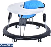 CasaVibe baby loopstoel - loopwagen - loopstoeltje baby - baby walker - Blauw - Wit