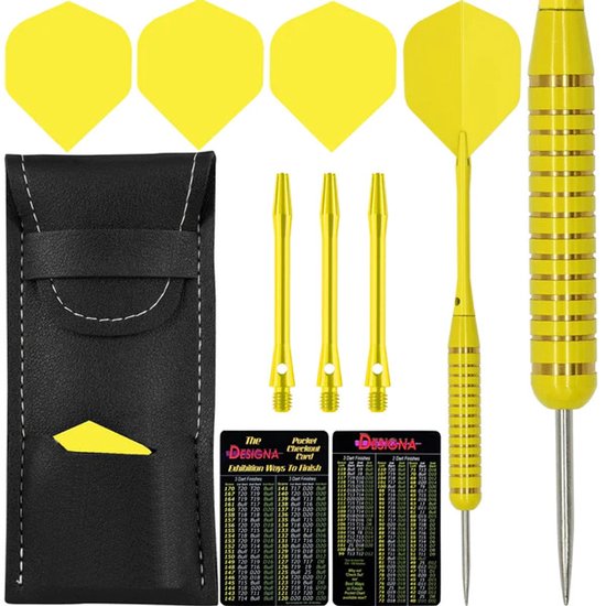 Dragon Darts Exclusive - Dartpijlen - Set van 6 - Darts van 22 gram - Dart flights - Dart shafts - Hoge kwaliteit - Geel/Groen - Cadeau van Dragon Darts — afbeelding 4