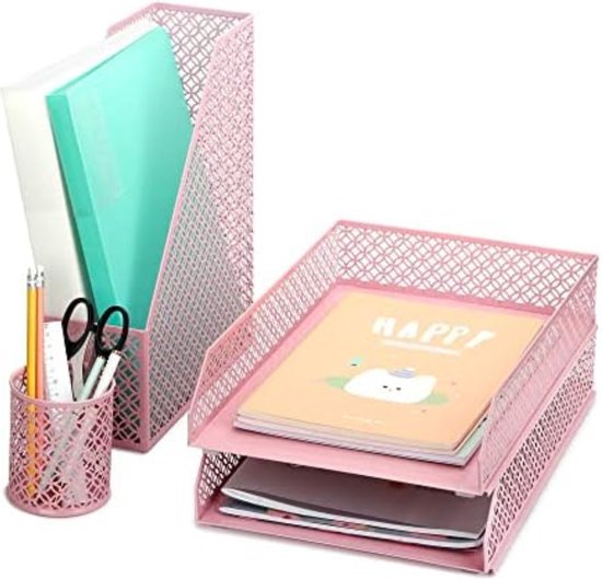 VITVITI bureau-organizer, 4 niveaus brievenbak, dossierhouder met