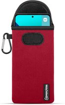Coque pour Xiaomi Redmi Note 13 4G - MobyDefend Pochette en néoprène avec mousqueton - Insert Case - Passant de ceinture - Rouge - Étui de téléphone portable - Étui de téléphone adapté pour Xiaomi Redmi Note 13 4G