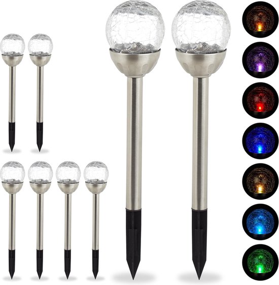 kasteel Bukken Opsplitsen Relaxdays 8x LED lichtbollen - solar - tuinverlichting - tuinlampen -  buitenlampen | bol.com