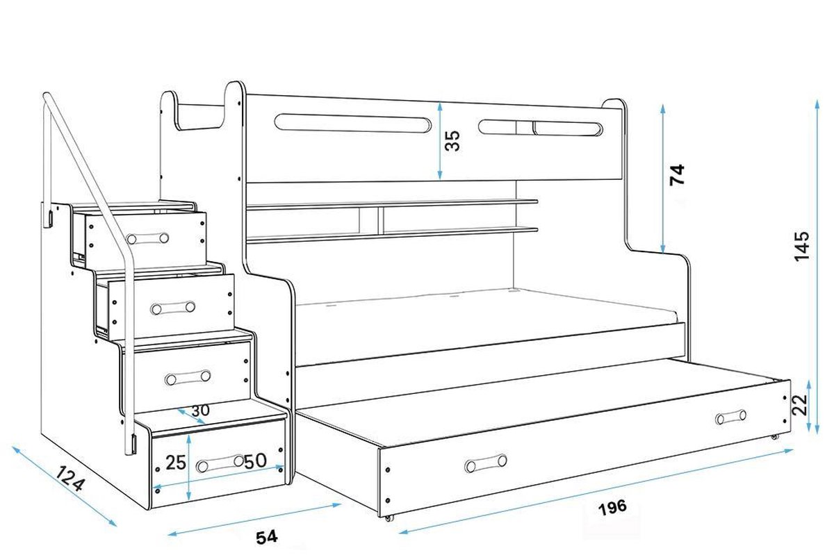двухъярусная кровать с лестницей ящиками чертеж