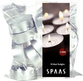 10x stuks Witte maxi theelichtjes/waxinelichtjes 10 branduren in zak - Geurloze kaarsen