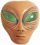 Halloween - Alien verkleed masker bruin voor volwassenen - Buitenaards wezen verkleed accessoires - Feest gezichtsmaskers