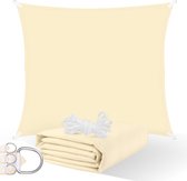 Springos Schaduwdoek | Zonnezeil | Rechthoekig | 4 x 3 m | 90% Schaduw | Crème | 160 g/m2