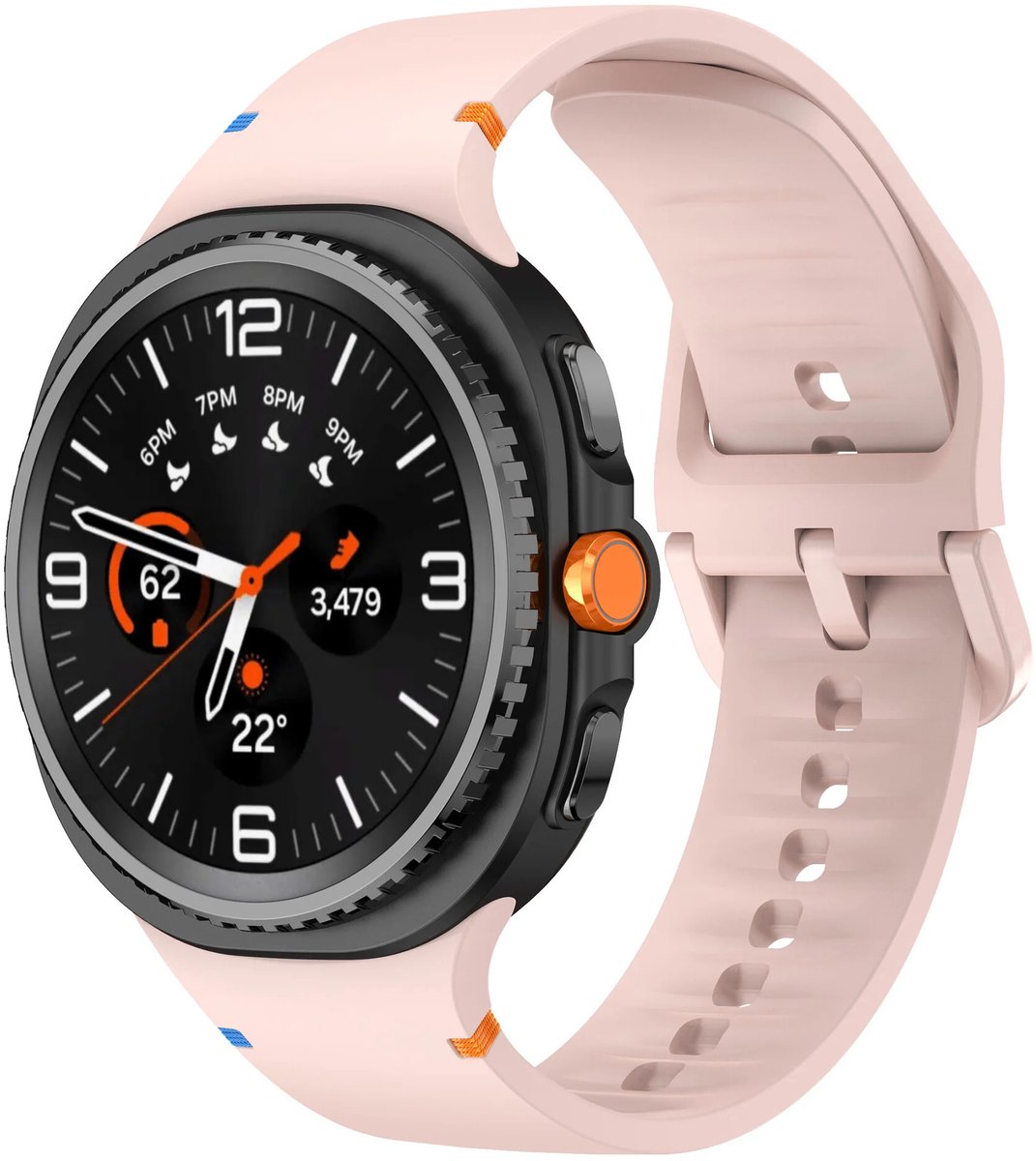 Strap-it Siliconen bandje met gespsluiting - geschikt voor Samsung Galaxy Watch 8 - 40mm / Galaxy Watch 8 - 44mm / Galaxy Watch 8 Classic (roze)