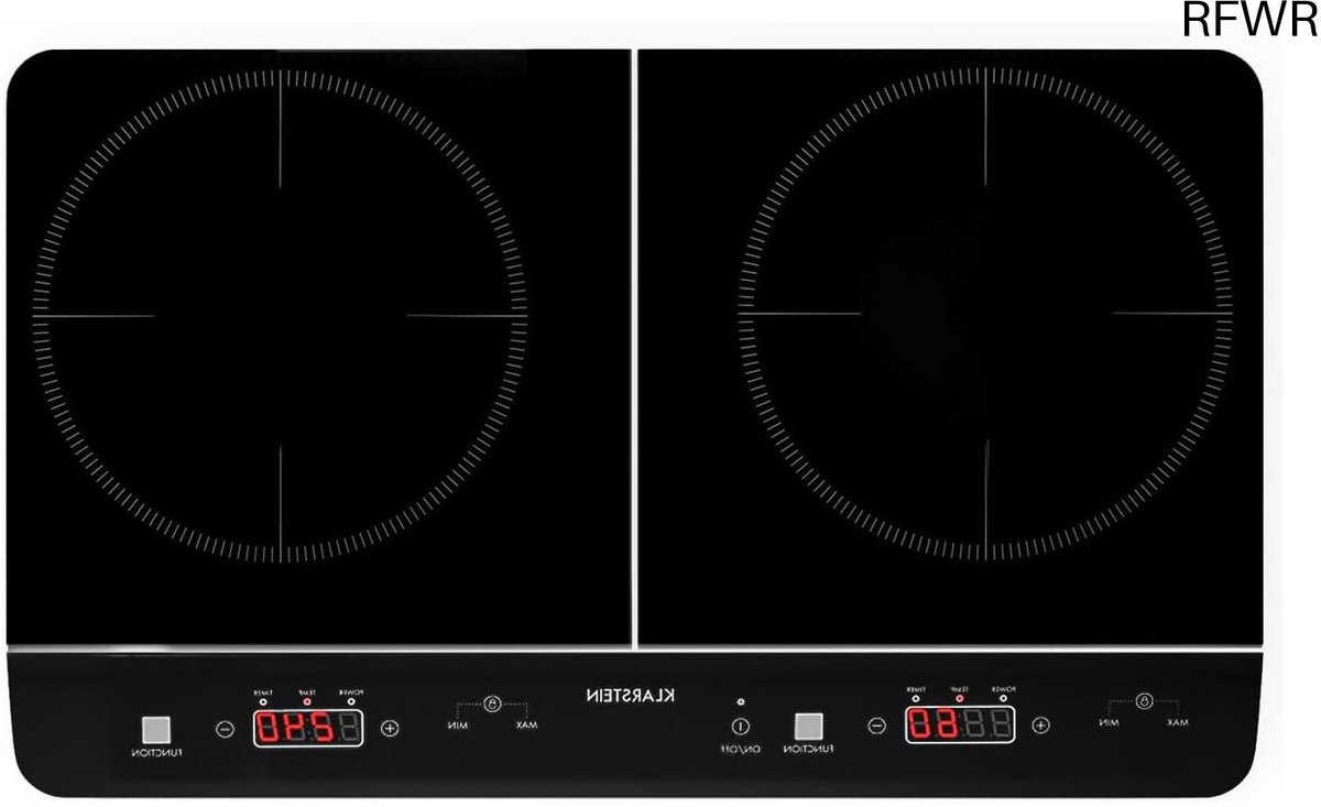 RFWR® Dubbele Inductiekookplaat met 2 Platen – Mobiele en Draagbare Kookplaat voor Thuis en Camping – 3500 W met EcoThermo en ThermoBoost Functie