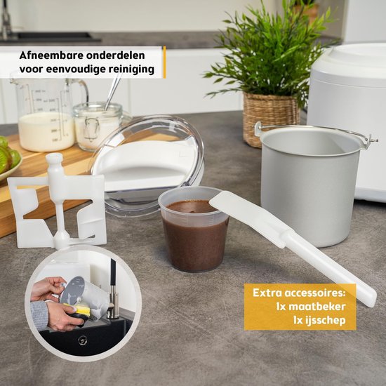 RFWR® Zelfkoelende IJsmachine en Yoghurtmaker met Uitneembare 1 Liter IJshouder van RFWR — afbeelding 5