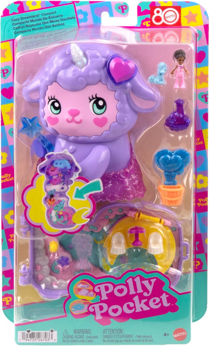 Polly Pocket Knus Dromenland Schaap - Compacte Speelfigurenset — afbeelding 3