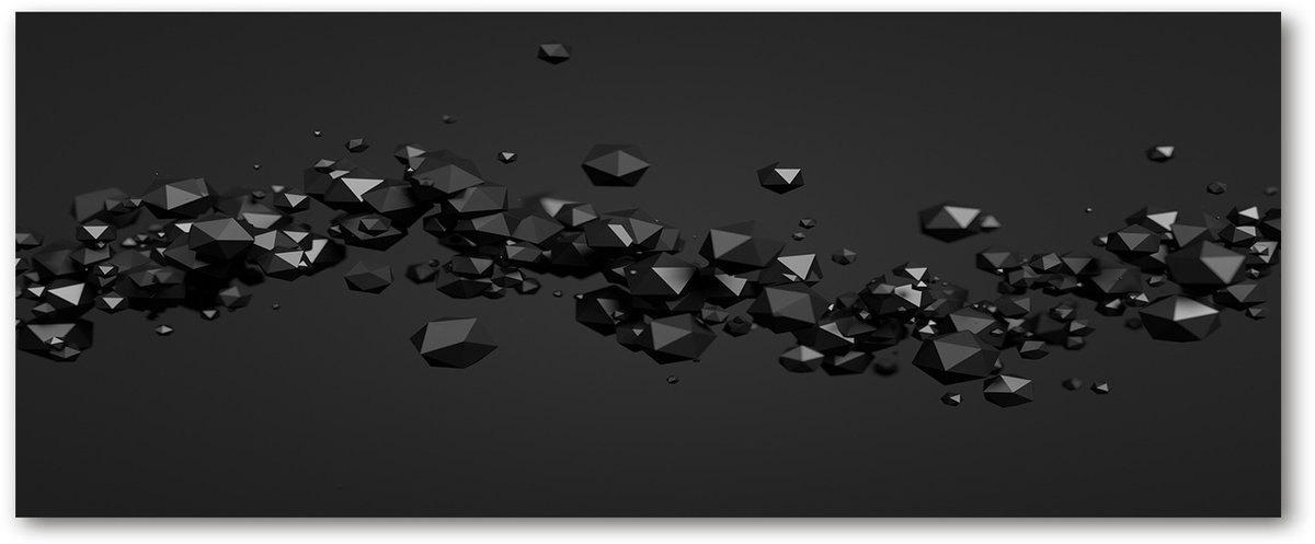 Tulup Glasschilderij - Foto In Glas 3D-Abstractie - 125 cm x 50 cm - Schwarz Glas Schilderij - Foto Glas - Vintage Glasdecoratie - Glas Foto - Glasdecoratie voor de Hal