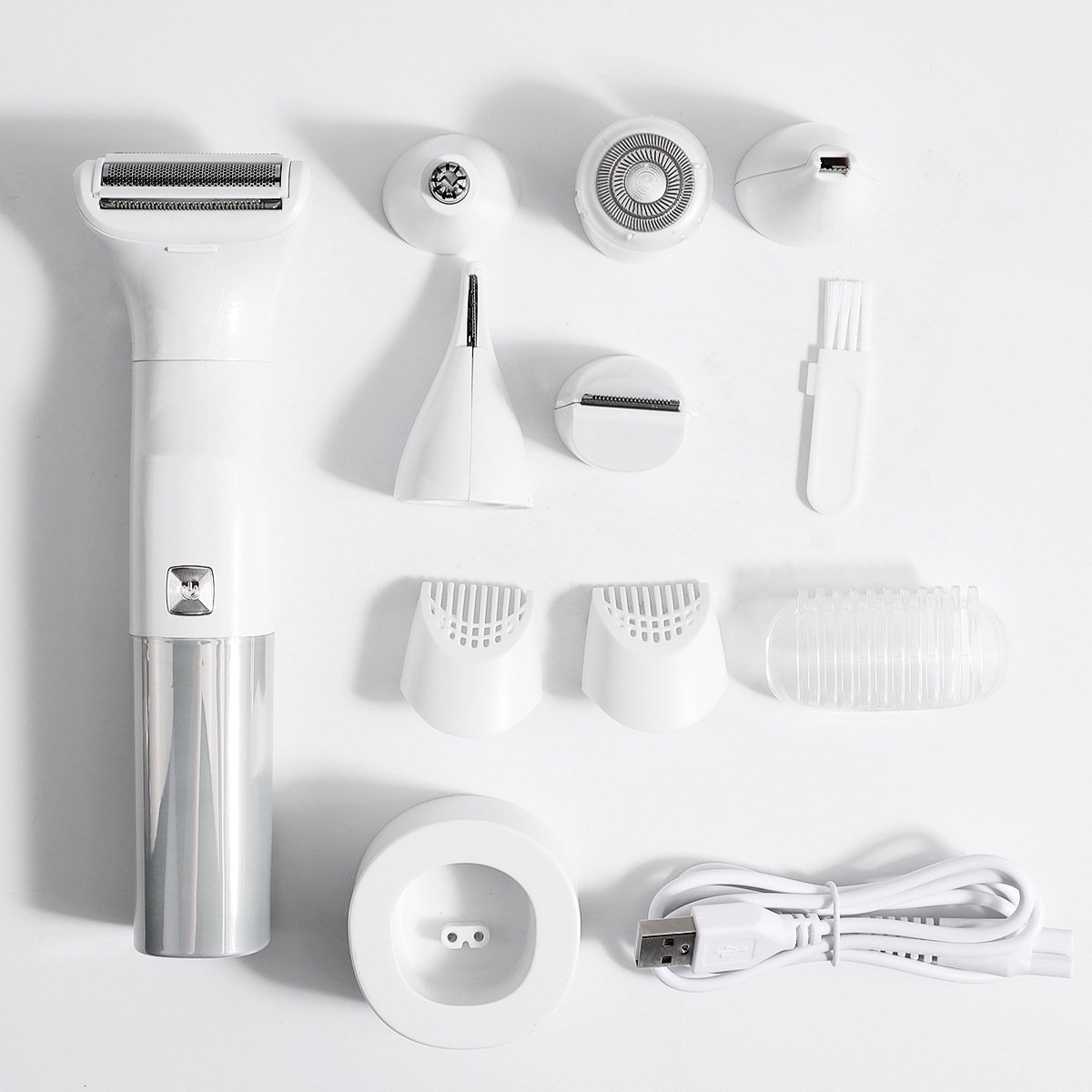 Epilator voor vrouwen- 6-in-1 pijnloos lichaamsscheerapparaat- Gezichtshaarverwijdering voor gezicht- Oksels- Armen- benen- Met display- Oplaadbaar