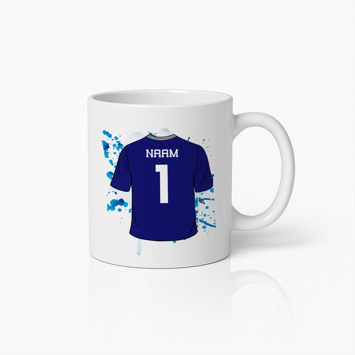 Gepersonaliseerde Voetbalshirt Mok – Eigen Naam & Nummer Voetbalbeker voor Fans