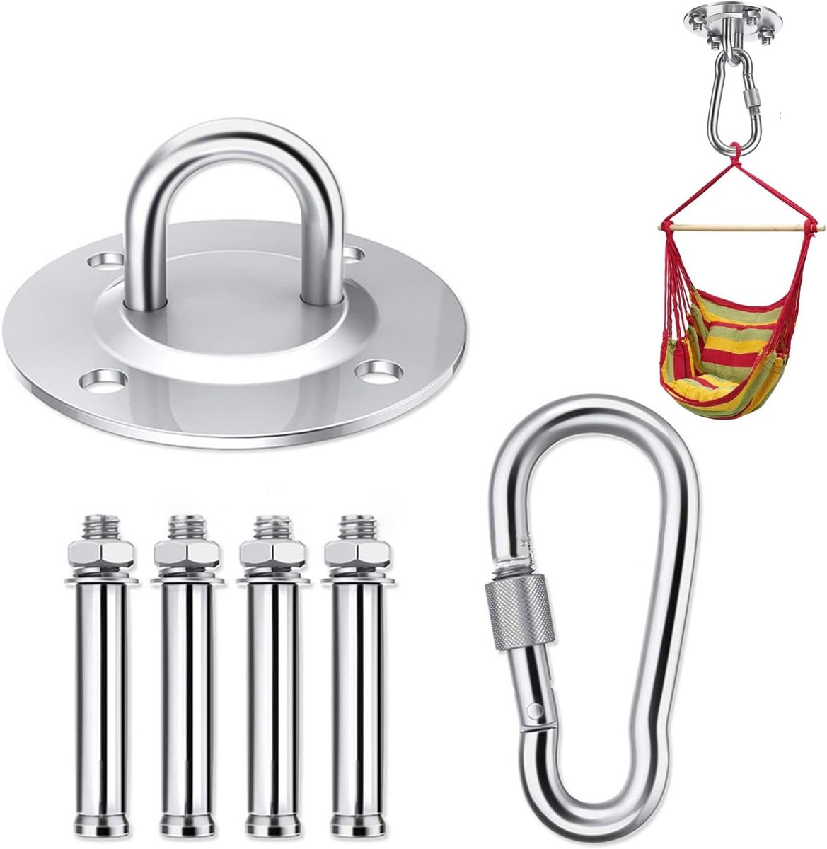 Ceiling hook - ceiling holder - hammock - geschikt voor binnen en buiten - voor hangstoelen - schommels - yoga handdoeken