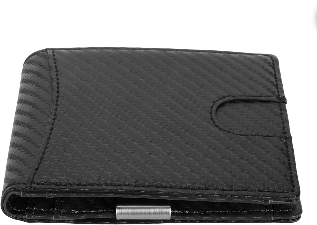 Heren Slanke Portemonnee – 10 Kaartsleuven – Leren Geldclip – RFID-Blokkering – Bifold Voorzakformaat – Compacte Dunne Herenportemonnee – Zwart