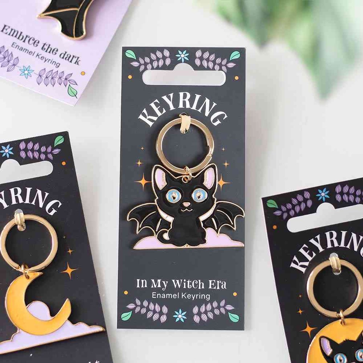 Something Different - In My Witch Era Bat Cat Enamel Sleutelhanger - Multicolours