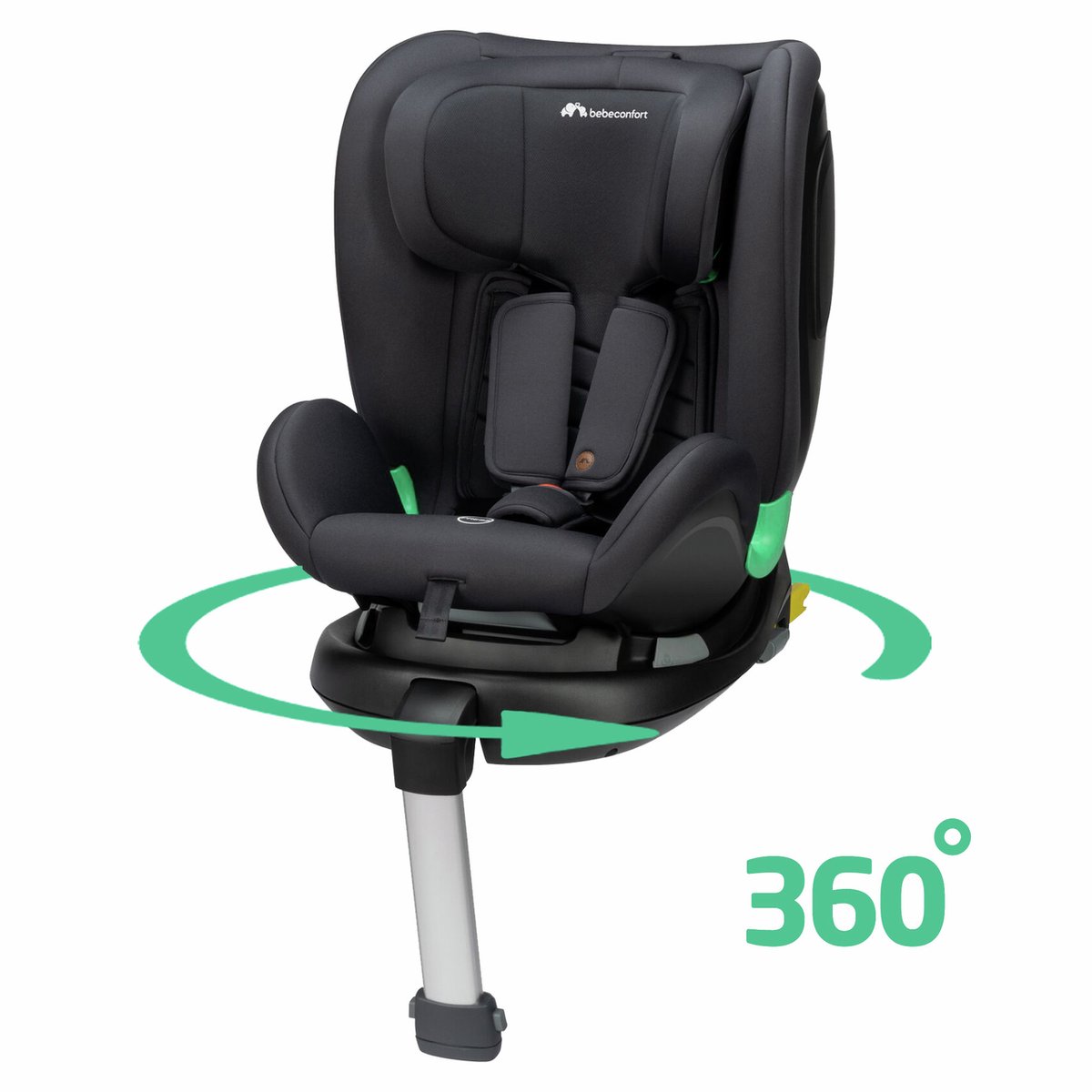 Bebeconfort Atlas 360 i-Size - Autostoeltje - Mineral Black - Vanaf de geboorte tot ca. 12 jaar