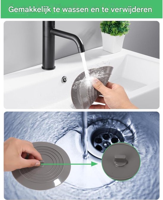 EXCITAT 15cm badstop - Siliconen afvoerstop - Voor douches, badkuipen ...