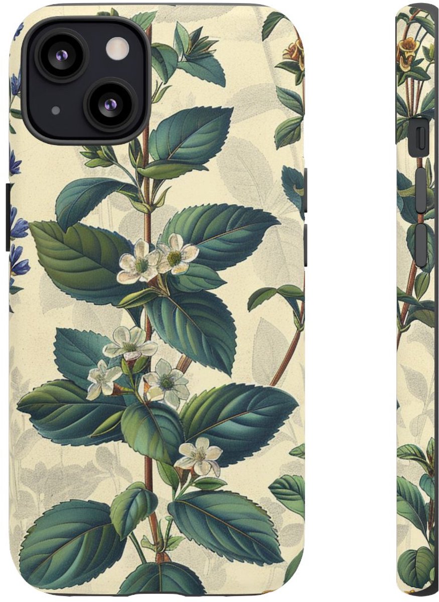 Vintage Botanisch Kruidenpatroon – Telefoonhoesje Geschikt voor iPhone 13