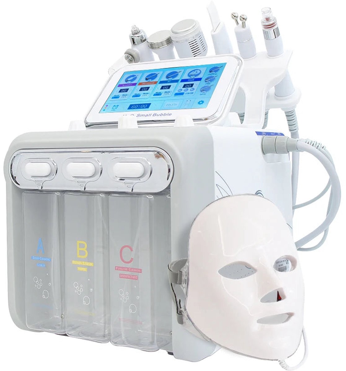 7-in-1 Hydro Dermabrasie Gezichtsbehandelingsmachine – Gezichtsreiniger – Huidverzorgingsapparaat – Microdermabrasie Machine – Anti-Acne Behandeling – Dieptereiniging – Collageenstimulerend – Koude Therapie