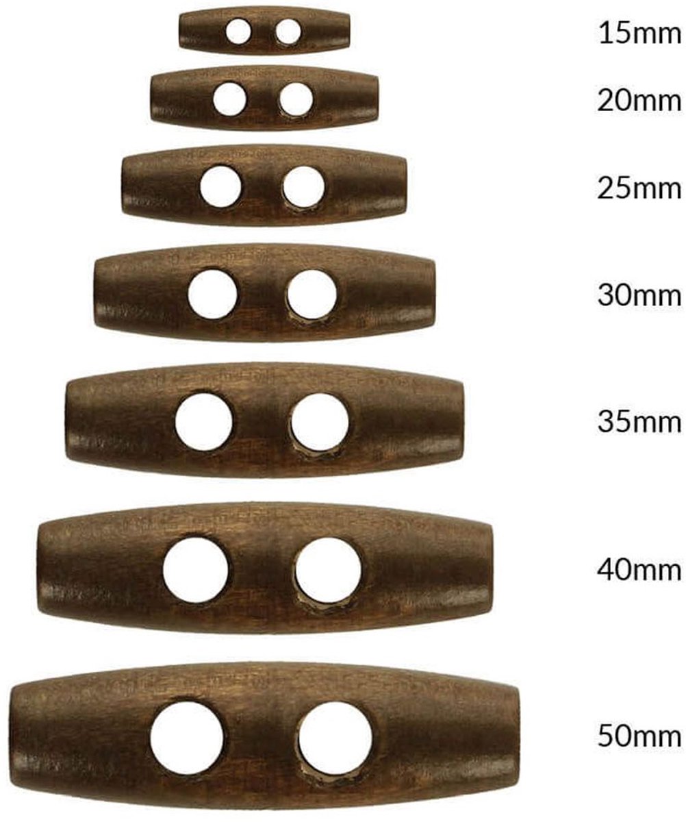 HOUTEN KNEBEL 20MM BRUIN