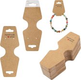 100 stuks armband oorbel display kaarten, Kraft handgemaakte oorbel kaarten zelfklevende sieraden verpakking verkoop kaart voor opknoping display kaarten voor oorbel, sieraden, armband en ketting