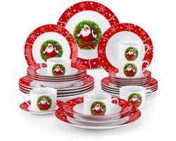 Aristocratic Serviesset – 6 persoons – Kerst 30 delig – Keramisch – Eetborden – Breakfast Plates – Luxe design
