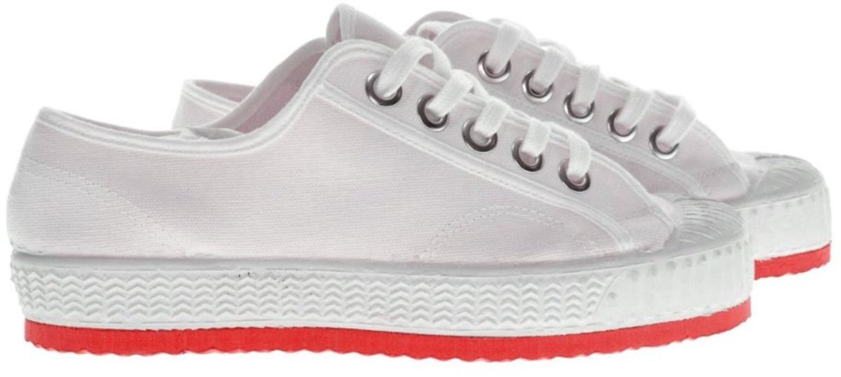 Cebo White Low Sneaker Red Outsole maat 41