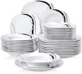 Service de table en opaline - 36 pièces - 12 personnes - Wit - Assiettes plates - Assiettes creuses - Assiettes à petit-déjeuner - Services de table - Vaisselle de cuisine