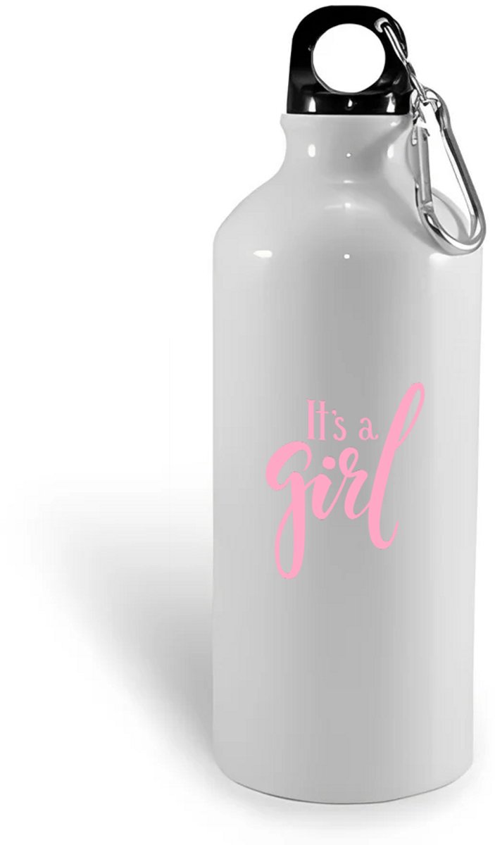 Hacebo® - It's a girl waterfles - Baby - Kersverse ouders - Geboorte kraamcadeau meisje - babyshower - water fles - 500ML