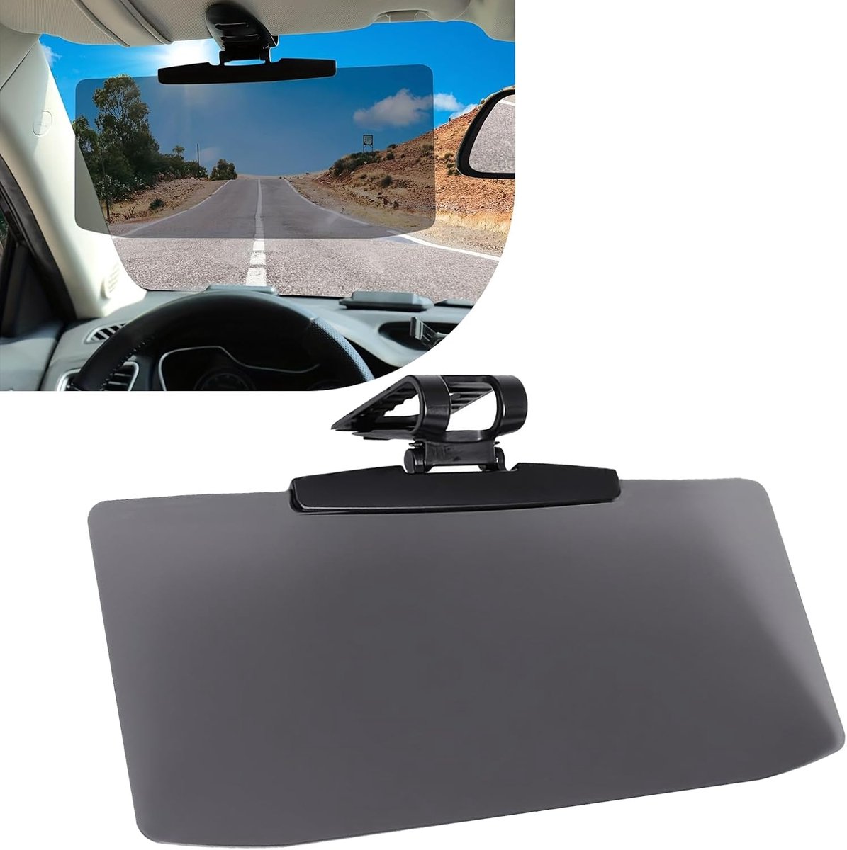 Image of 1 stuk - Autozonneklep - Zonneklepverlenger - Blokkeert schadelijke UV-stralen - Anti-reflectie - Zwart - 14,5*32cm - Veilige auto-accessoires - Geschikt voor auto's, vrachtwagens, SUV's