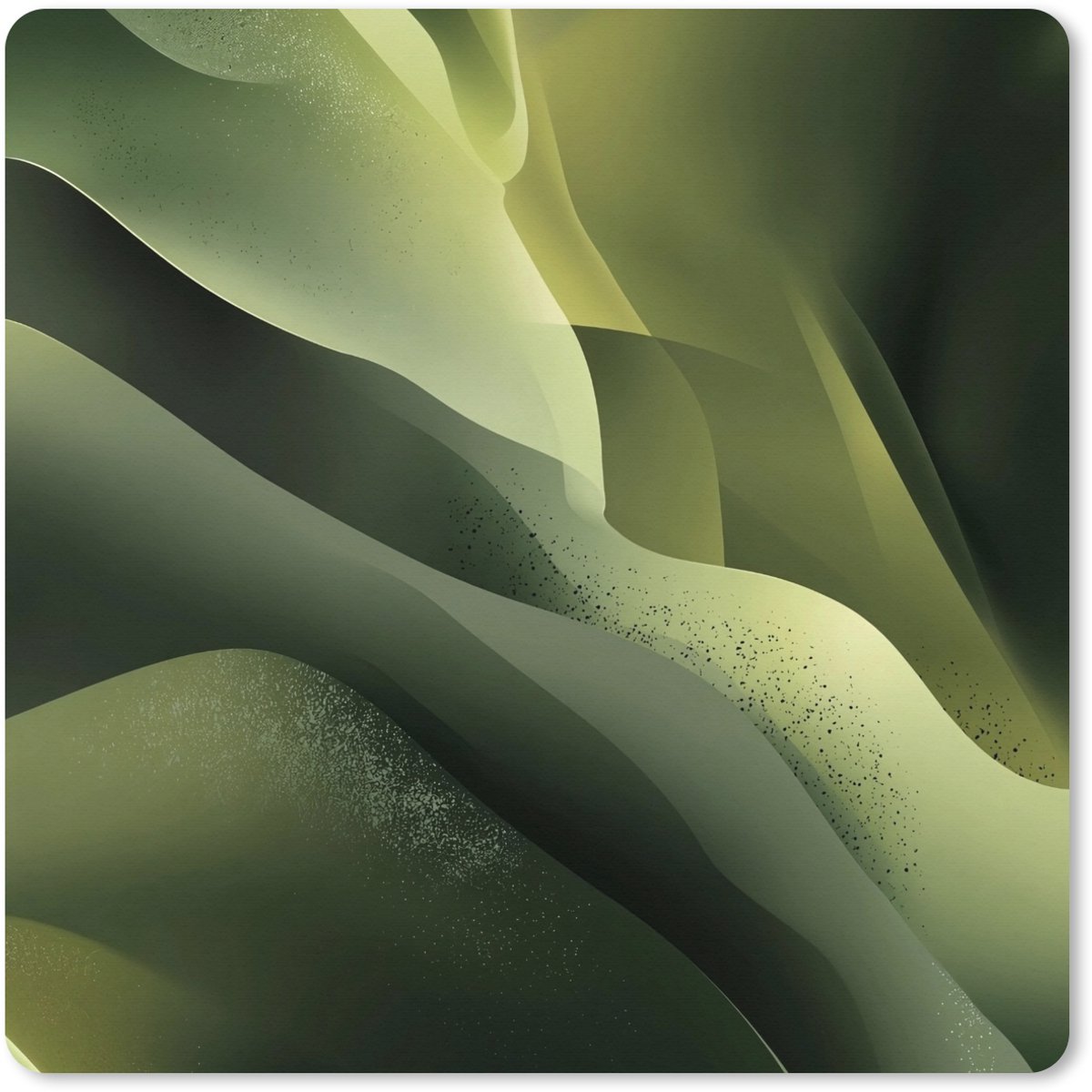 Muismat XXL 60x60 cm - Bureau onderlegger - Bureau mat Gaming - Golven - Abstract - Heuvels - Groen - Bureaumat - Gaming mousepad xl - Bureaulegger groot - Computer deskmat