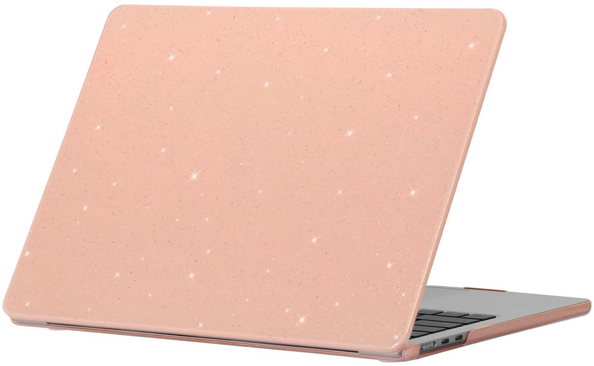 Mobigear Laptophoes geschikt voor Apple MacBook Air 13 Inch (2022-2026) Hoes Hardshell Laptopcover MacBook Case | Mobigear Sparkling Cream - Roze - Model A2681 / A3113 / A3240 / A3449