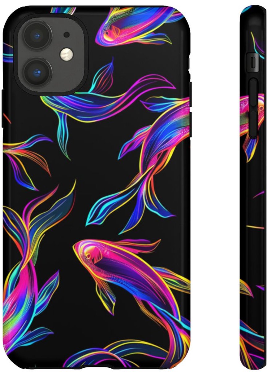 Neonkleurige Vissenpatroon – Telefoonhoesje Geschikt voor iPhone 11