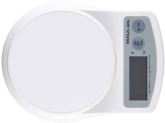 MAULalpha Pèse-lettres 2 kg - blanc - plastique - 1 pièce - 18,8 x 14,1 x 3,7 cm - MAUL