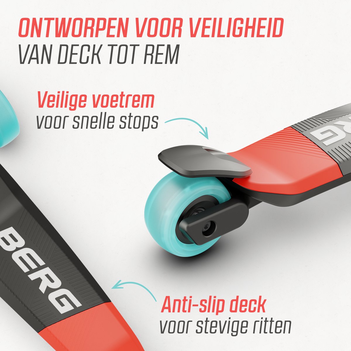 BERG Nexo Kinderstep - Step 3 wielen - Vanaf 2 jaar - Opvouwbaar - In hoogte verstelbaar - Rood — afbeelding 3