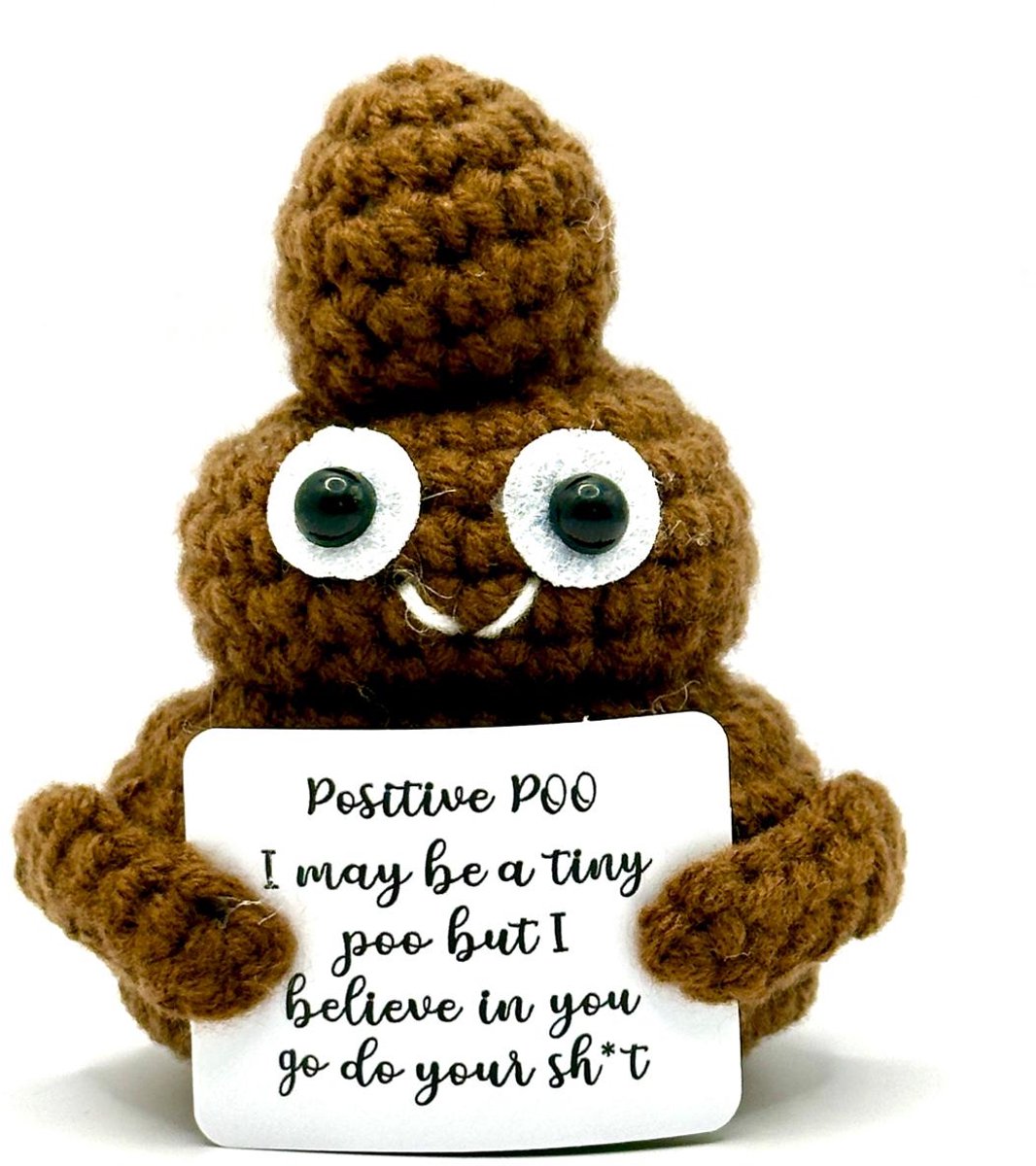 Hypify® | Positive Poo | positieve drol | kerst | knuffeltje | bruin | cadeau | geschenk idee | positieve energie