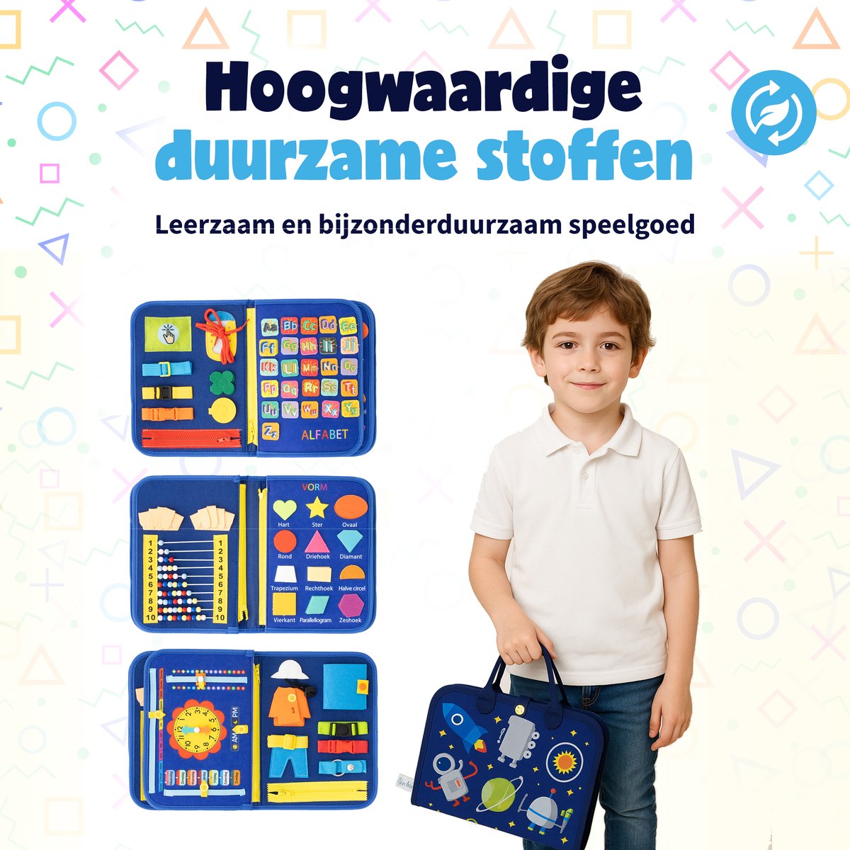 MontiPlay® Montessori Speelgoed - Sensorisch Speelgoed - Busy Board - Montessori Activiteitenboek - Educatief Speelgoed - Reisspeelgoed - Activiteitenbord - Senso Motorisch Speelgoed - Speelgoed voor in de Auto — afbeelding 4