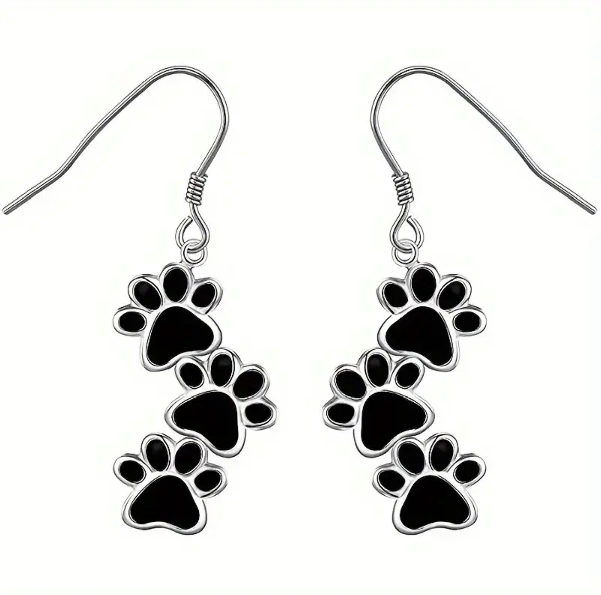 GoedeDoelen.Shop | Oorbellen Pootjes | Oorhangers | Hanger Lengte 2,5 x 1,25 CM | Pootafdruk | Paws | Oorbellen Met Honden Pootjes | Cadeautje