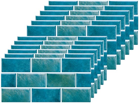 HUMOKI 12 stuks zelfklevende tegelstickers, 30 x 15 cm voor keuken en badkamer, backsplash en marmeren wandtegelstickers