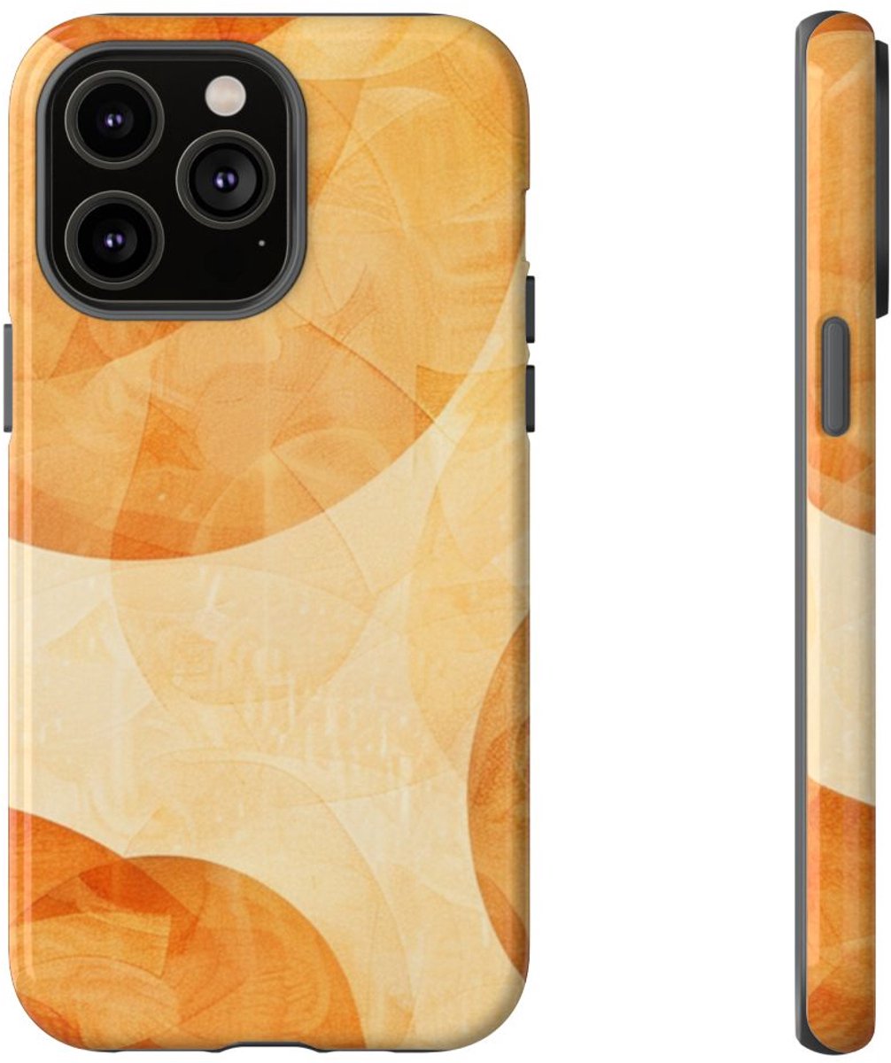 Oranje Geometrische Cirkels Abstract – Telefoonhoesje Geschikt voor iPhone 14 Pro Max