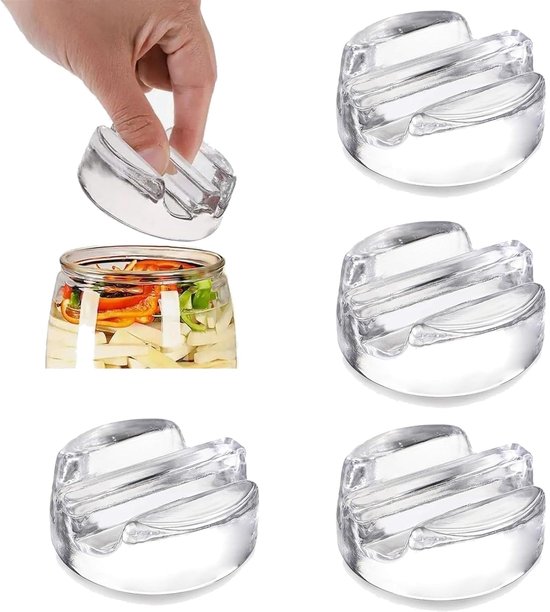 Glazen fermentatiegewichten - ideaal voor lactofermentatie - set van 2 - 7 cm - voedselveilig glas