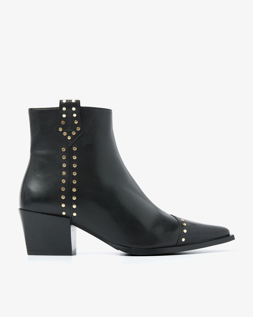 VIA VAI Kate Brandy Enkellaarsjes Dames - Leer - Zwart - Maat 38