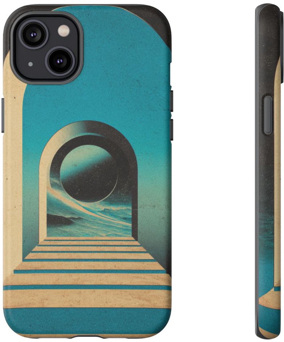 Sfeervolle Surrealistische Poort met Bol – Telefoonhoesje Geschikt voor iPhone 14 Plus