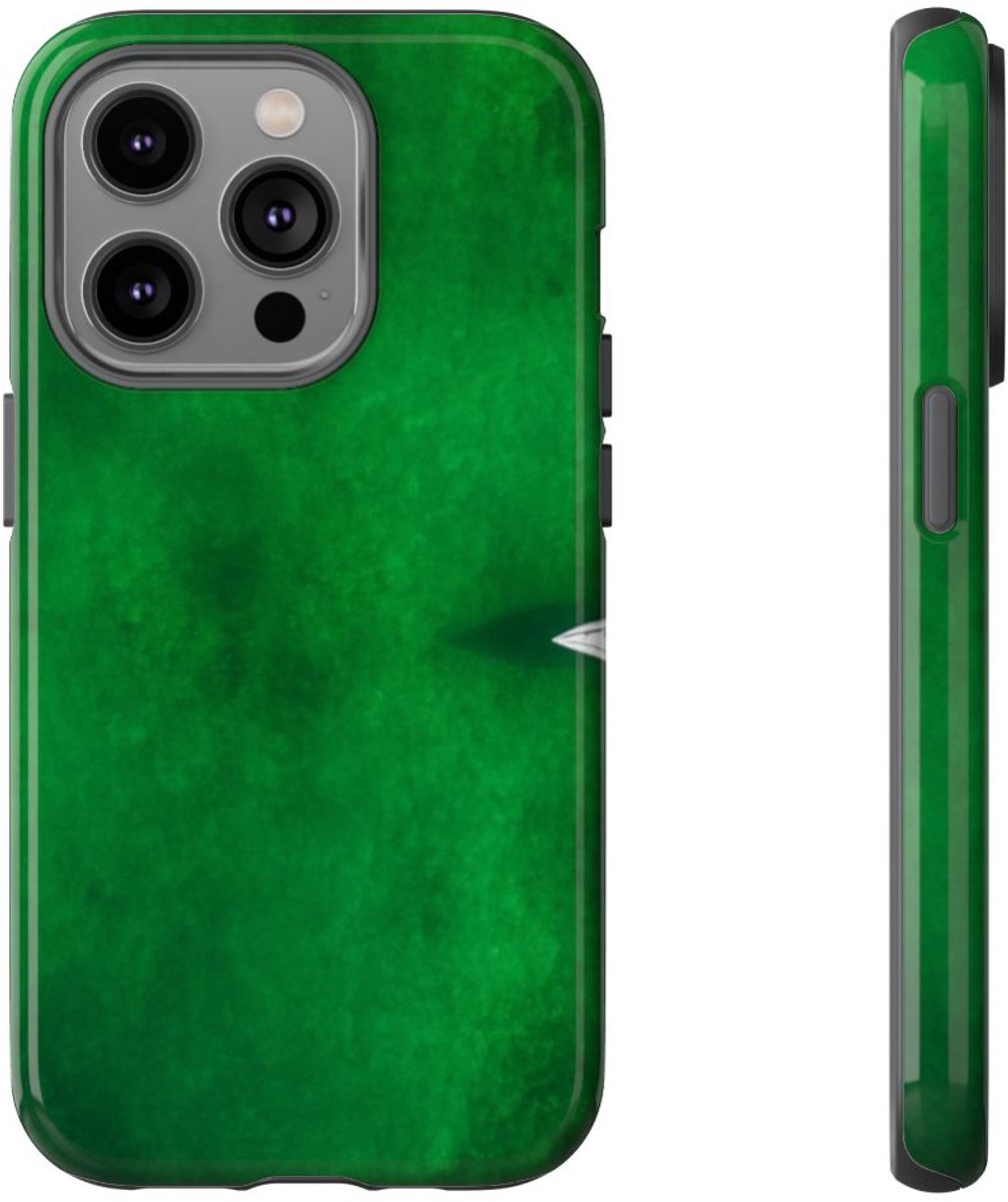 Minimalistische Kajak op Groen Water – Telefoonhoesje Geschikt voor iPhone 14 Pro