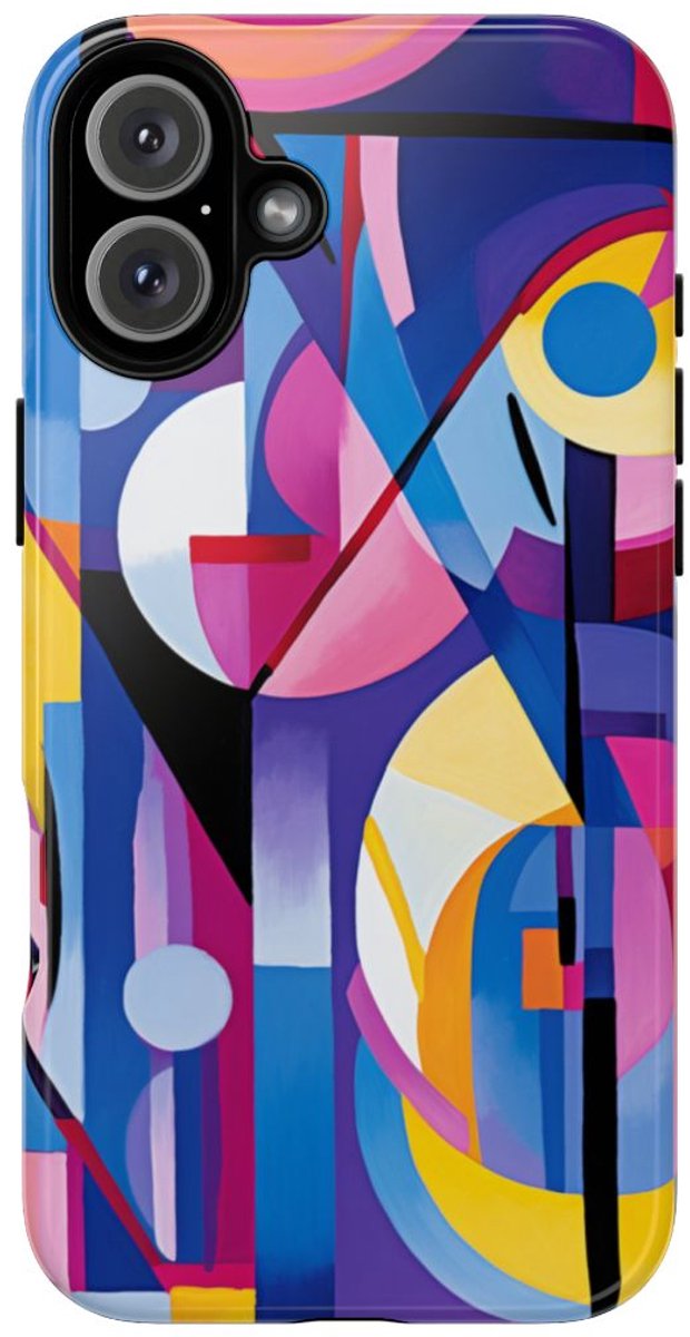 Kleurrijk Abstract Geometrisch Ontwerp – Telefoonhoesje Geschikt voor iPhone 16 Plus