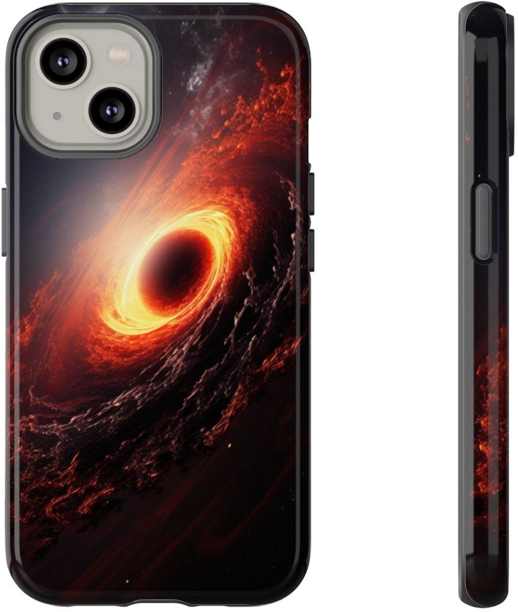 Vurige Zwarte Gat in de Ruimte – Telefoonhoesje Geschikt voor iPhone 14