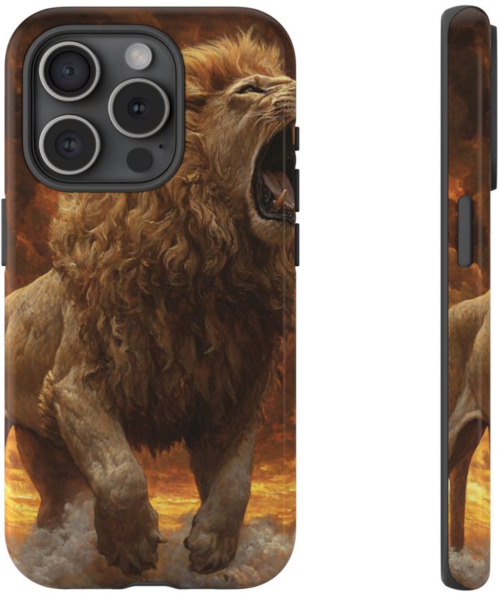 Schilderachtige Brullende Leeuw – Telefoonhoesje Geschikt voor iPhone 15 Pro